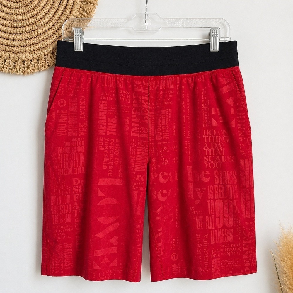 Lululemon Athletica Mens T.H.E. Short 20th Anniversary Red Pull-on Logo Medium - Picture 2 of 11